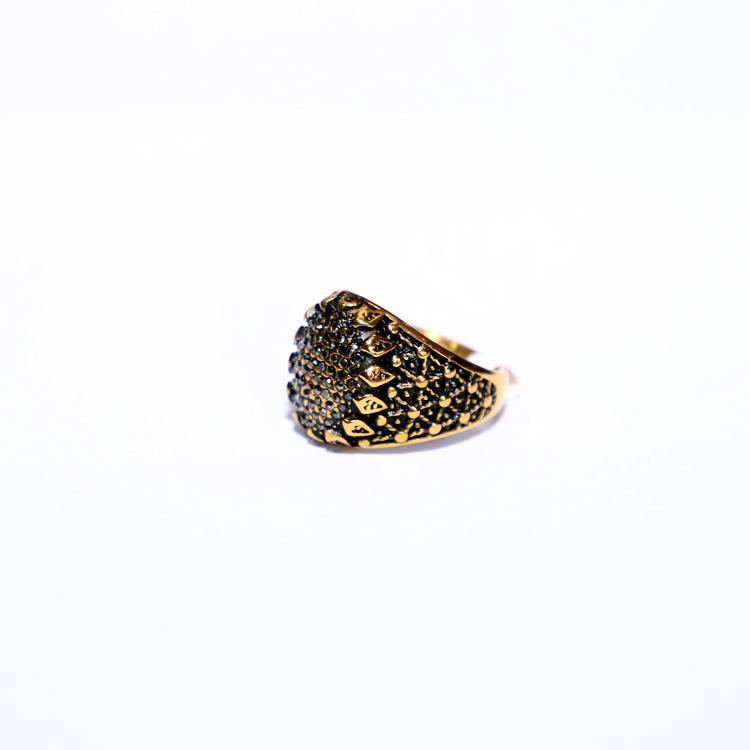 Turkish Gold Plated Crystal Men's Ring