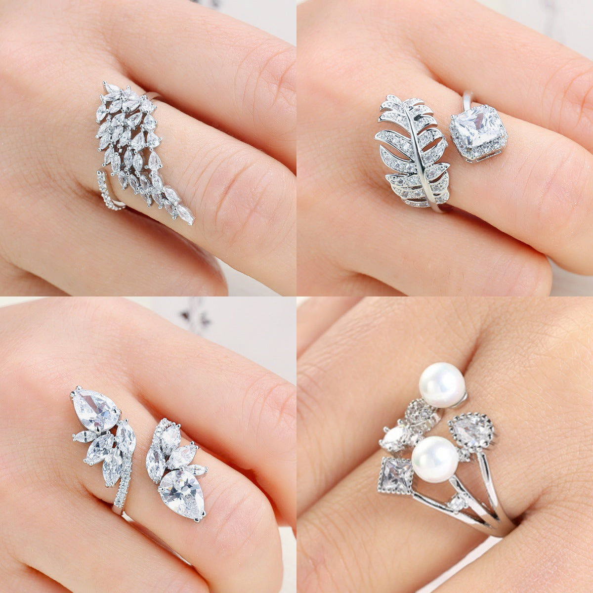Adjustable Zircon Horse Eye Ring for Daily Wear